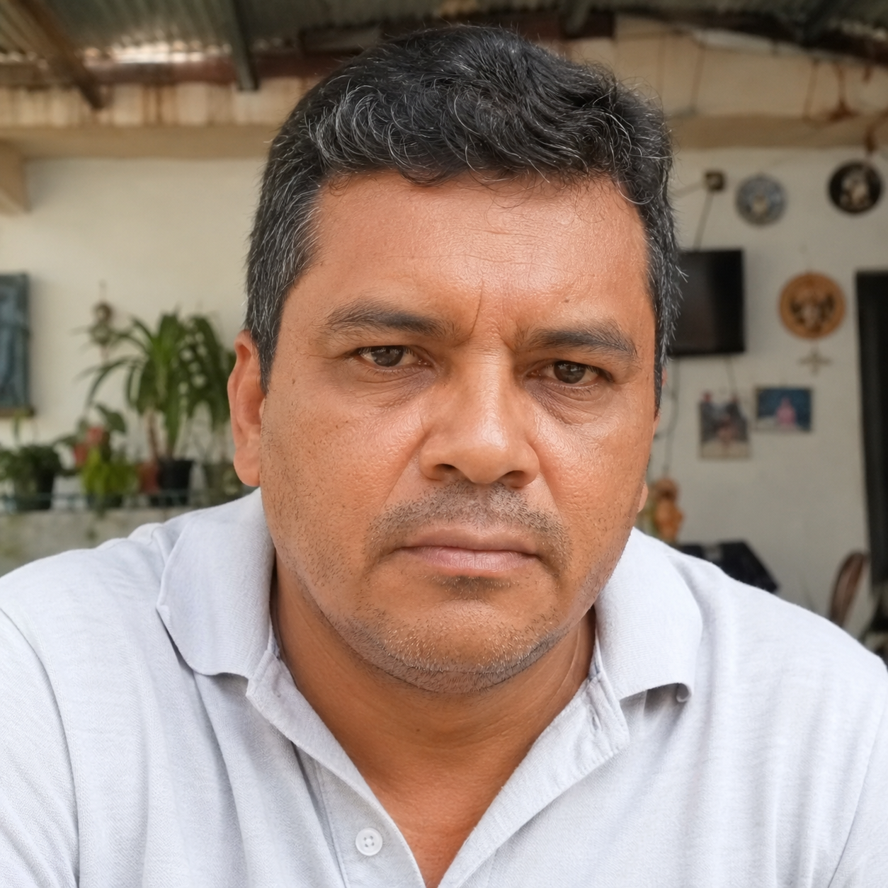 Arrendador colombiano sonriendo mientras administra sus arriendos desde el celular con Arriendis